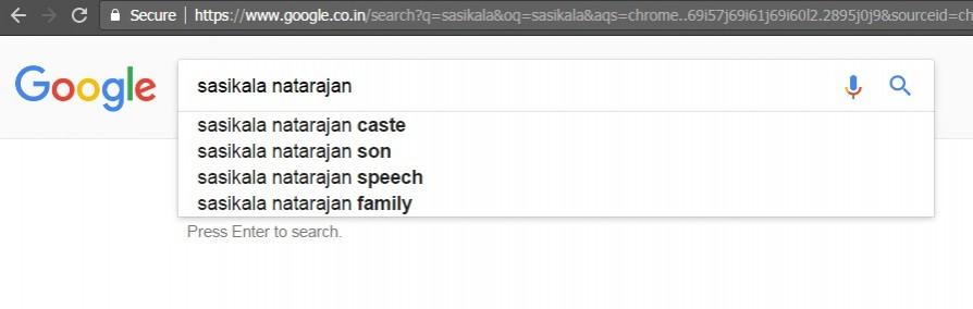 Sasikala Natarajan google search