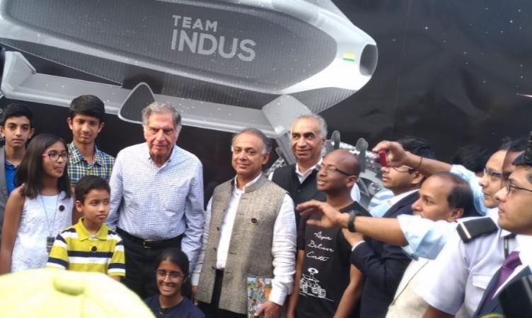 Ratan Naval Tata, chairman emeritus of TATA Group, flagged off TeamIndus and Agastya International Foundation's Moonshot Wheels at Jakkur, Bengaluru, Karnataka, February 7, 2017. TeamIndus, Moonshot Wheels, Ratan Tata, Agastya International Foundation,#HarIndianKaMoonshot, Kasturirangan, Jakkur, Google Lunar X Prize
