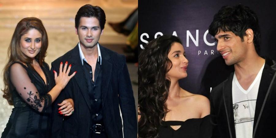 Loved on-screen couples: Kareena Kapoor Khan-Shahid Kapoor (left) and Alia Bhatt-Sidharth Malhotra Shahid Kapoor, Kareena Kapoor Khan, Alia Bhatt, Sidharth Malhotra