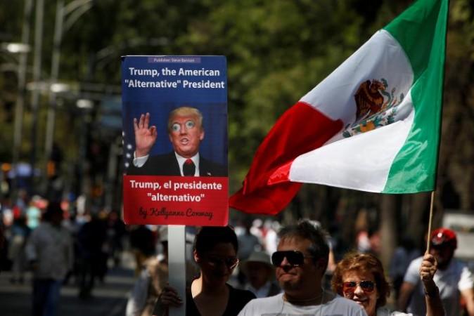 Anti-Trump protesters in Mexico Trump protest