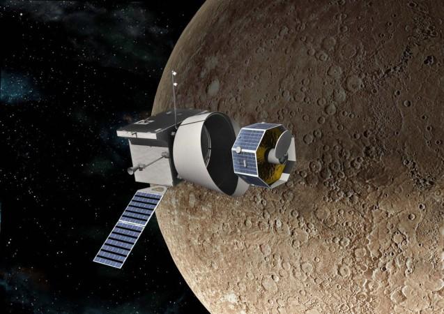 Artist's impression of the Astrium mission at Mercury. Astrium,Mercury, Astrium mission, space,