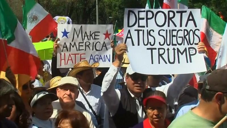 Thousands of Mexicans march against Donald Trump in Mexico City