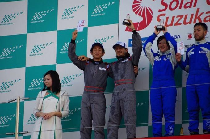 Sidd Bikkannavar (centre) at a car race. Sidd Bikkannavar