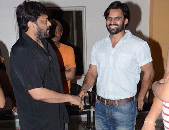 Sai Dharam Tej with his uncle Chiranjeevi Sai Dharam Tej, Chiranjeevi