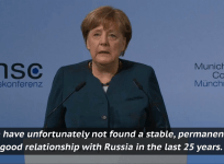 Relationship with Russia and free press emphasised in Merkels security conference speech