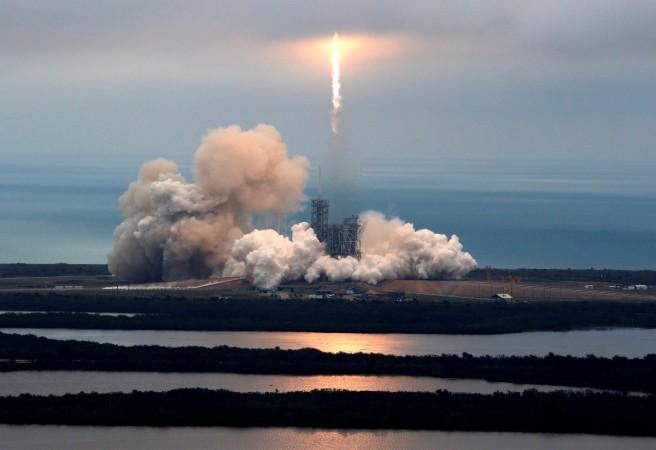 A SpaceX Falcon 9 rocket disappears into clouds after it lifted off on a supply mission to the International Space Station from historic launch pad 39A at the Kennedy Space Center in Cape Canaveral, Florida, U.S., February 19, 2017. SpaceX, CRS-10, ISS, Kennedy Space Center,