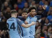 John Stones, Sergio Aguero, Leroy Sane, Manchester City, Monaco, Champions League, last 16