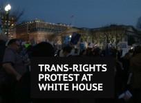 Trans-rights activists protest Donald Trump policies outside White House