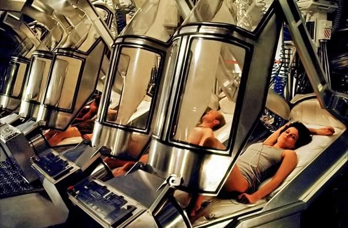 The hibernation pods in the film Aliens Sleeper ships, hibernation