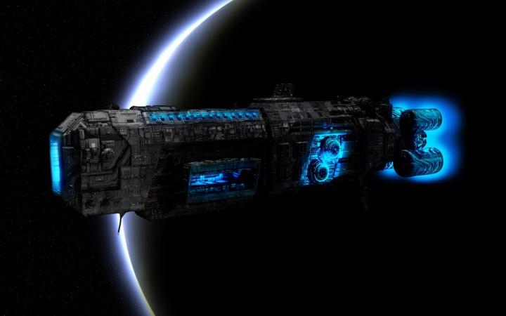 A CGI of an antimatter-powered spacecraft Antimatter spaceship