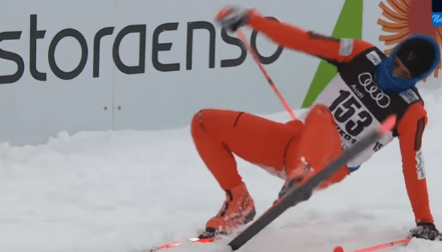 Adrian Salano's skiing on snow for the first time Adrian Salano