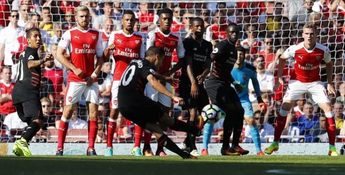 Liverpool beat Arsenal 4-3 on the opening weekend of the Premier League season Liverpool, Philippe Coutinho, Arsenal, EPL, Aaron Ramsey