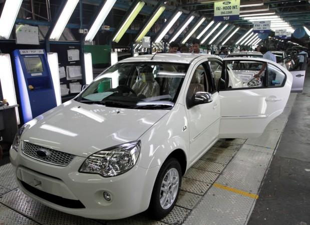 A Fiesta vehicle lined up at the assembly line of Ford India plant in Chengalpattu, Chennai. Ford Chennai