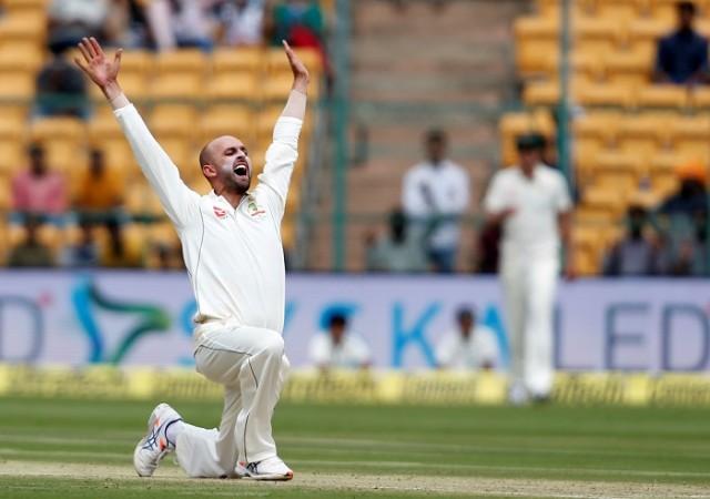 An appeal turns into sheer delight as Nathan Lyon gets the wicket of the India skipper Virat Kohli, March 4, 2017 Nathan Lyon, Australia, India, Test match, Virat Kohli