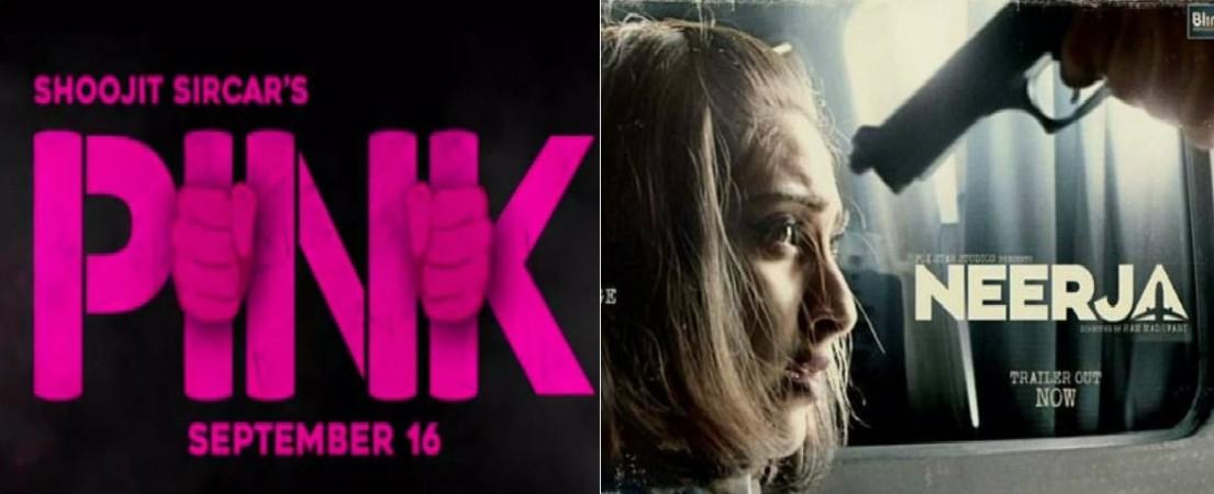 Pink and Neerja posters Bollywood women-centric films, International Women's Day