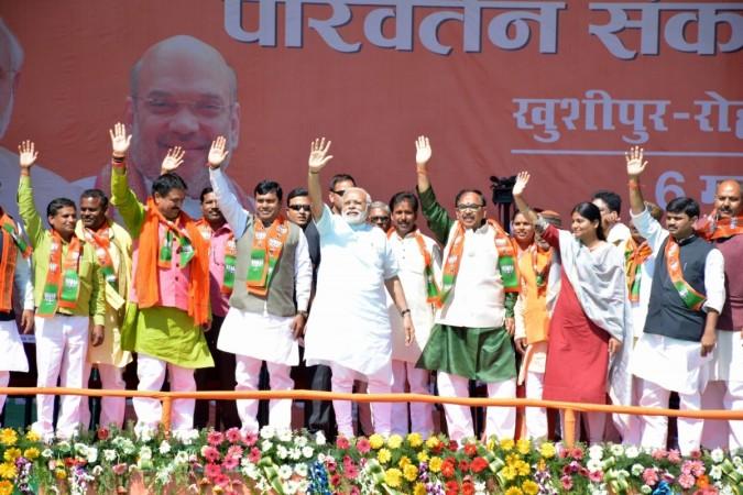 Prime Minister Narendra Modi during an election rally at Rohaniya, on the outskirts Varanasi on March 6, 2017 uttar pradesh assembly election 2017, up election phase 6, up election phase 7, bjp vs sp alliance, pm modi, akhilesh yadav, muslim voters