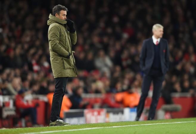 Barcelona coach Luis Enrique and Arsenal coach Arsene Wenger arsene wenger, luis enrique