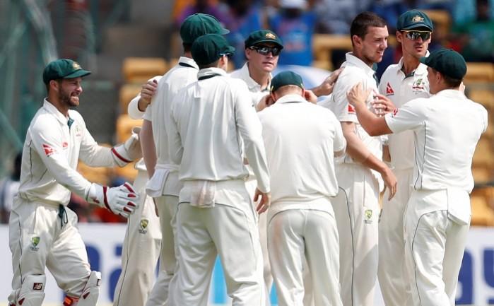 Josh Hazlewood was the star for Australia in the second innings, picking up six wickets, March 7, 2017 Josh Hazlewood, Australia, Starc, India, 2nd Test