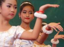 Dancers perform to commemorate the upcoming Women's Day in Phnom Penh