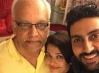 Aishwarya Rai Bachchan, her father and Abhishek Bachchan