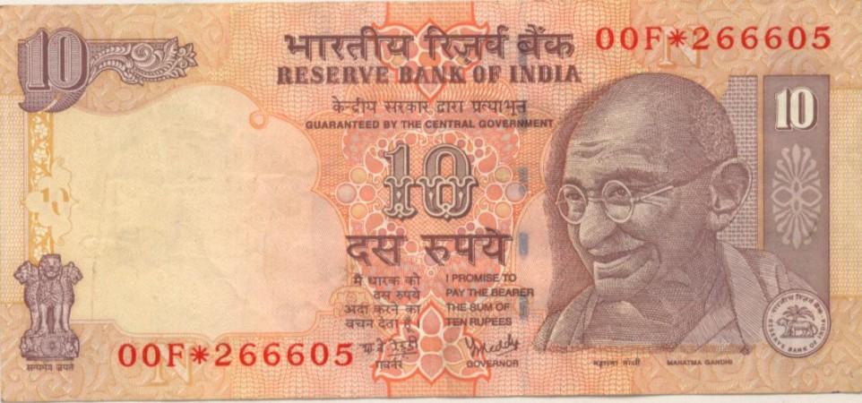 A Rs 10 note in circulation. rs 10 note, reserve bank of india, banknotes, security features in notes