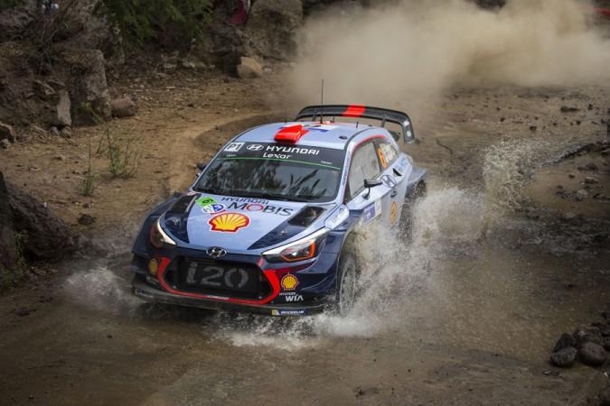 Thierry Neuville driving his i20 coupe during Rally Mexico shakedown WRC Rally Mexico