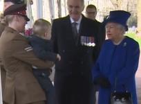 Naughty toddler throws tantrum in front of Queen and Theresa May