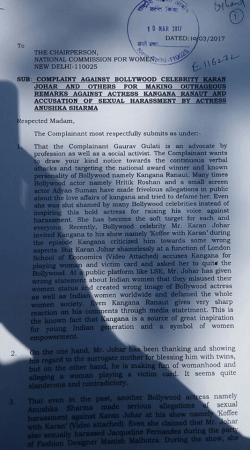 Copy of the complaint complaint againsr Karan Johar