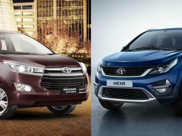 Toyota Innova Crysta and Tata Hexa Toyota Innova Crysta, Tata Hexa