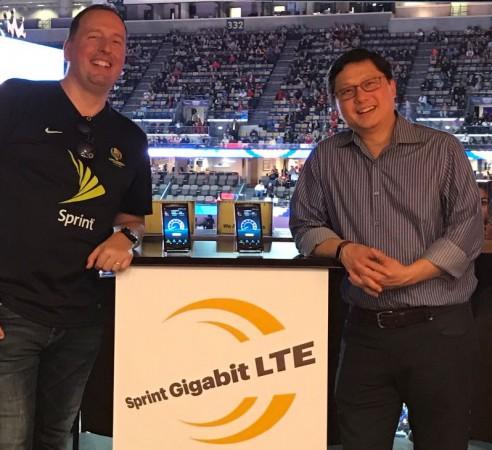 In Picture: Dr. John Saw, Sprint, (CTO) Chief Technology Officer (right) at the Gigabit LTE demo event showing Qualcomm Snapdragon 835-powered mystery Motorola phone (probably the Moto Z 2017) at New Orleans on March 10, 2017. Motorola, Moto Z (2017, Sprint, Qualcomm, Snapdragon 835, New Orleans, Gigabit,Moto Z 2016