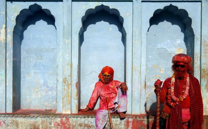 Hindu devotees take part in the religious festival of Holi in Nandgaon village, in the state of Uttar Pradesh, India. Holi 2017
