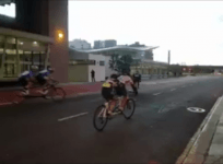 Cyclists try to control bikes after Cape Town Cycle Tour cancelled due to strong winds