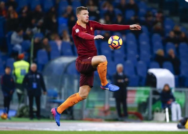 Edin Dzeko. Edin Dzeko, Lyon vs Roma, Europa League, Europa League round of 16,