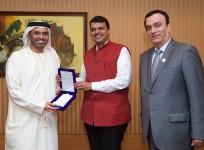 Dubai Chamber Chairman Majid Saif Al Ghurair, Maharashtra CM Devendra Fadnavis, Dubai Chamber of Commerce and Industry