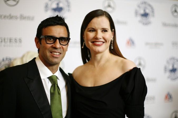 Geena Davis and her husband Reza Jarrahy. Geena Davis