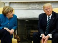 Trump appears to refuse handshake with Angela Merkel