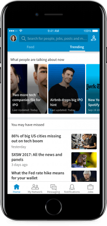 LinkedIn's Trending Storylines feature