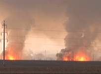 20,000 evacuated after saboteurs cause huge explosion at Ukraine arms depot