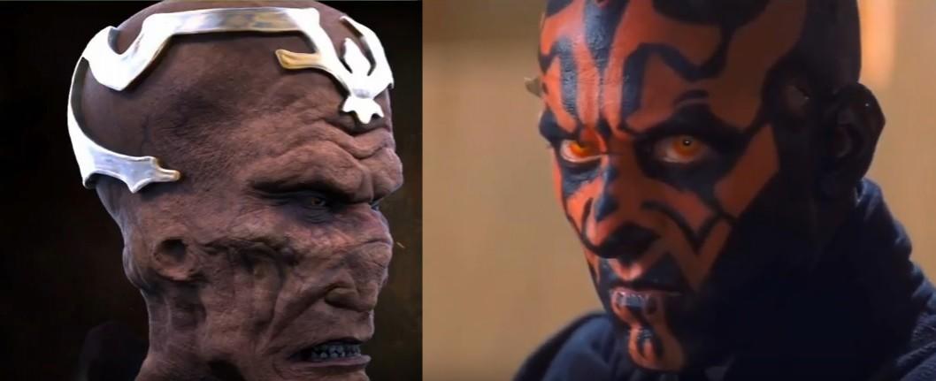 Star Wars characters Darth Plagueis and Darth Maul. Star Wars