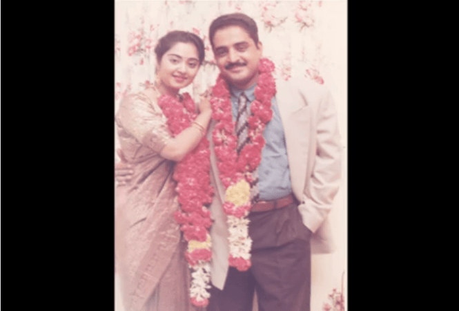 Charmila and Kishore Satya on their wedding day. Charmila, Kishore Satya