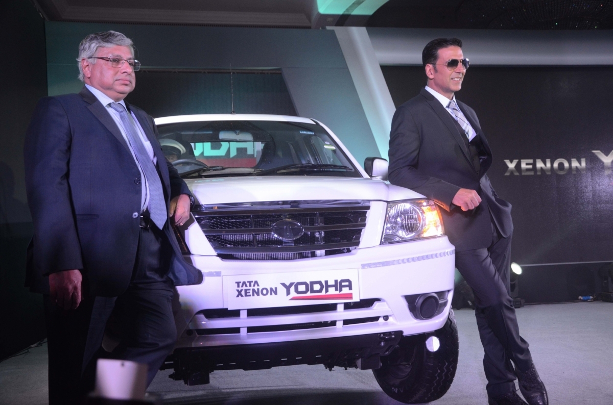 Actor Akshay Kumar launches Tata Motors new tata motors, Xenon Yodha, tata motors car sales, jlr, tata, tigor