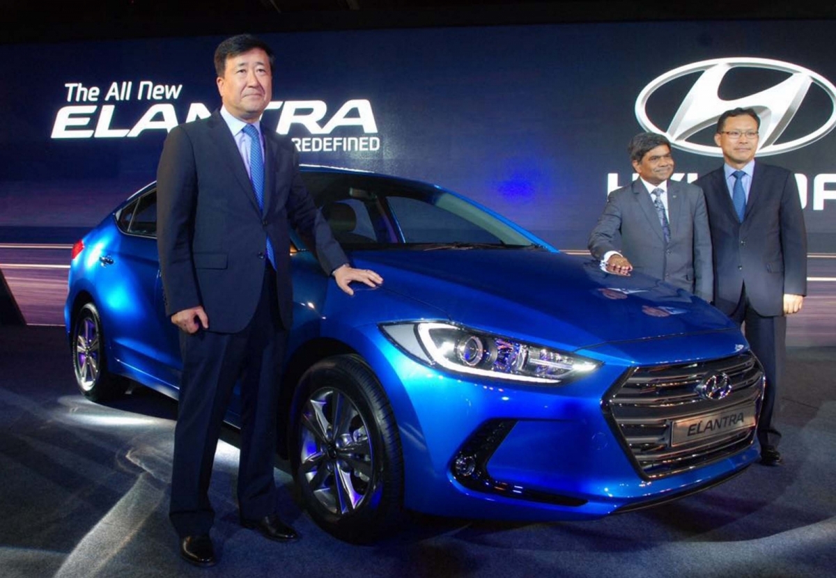 MD and CEO YK Koo during the launch of new Hyundai Elantra in New Delhi on Aug 23, 2016. car sales, domestic car sales, hyundai, elantra, Hyundai CEO YK Koo