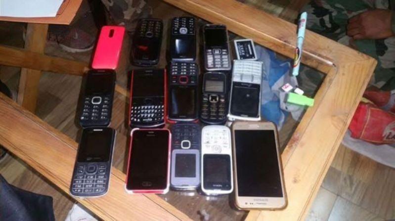 In picture: Mobile phones confiscated during search at Baramulla Sub Jail in Jammu and Kashmir. Cellphones