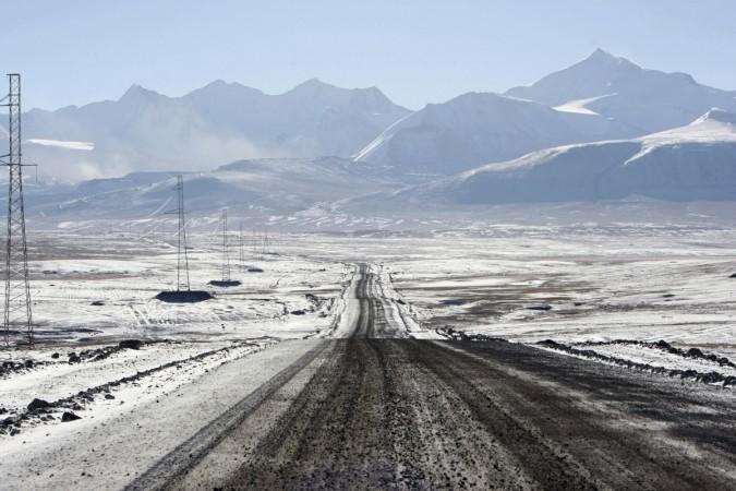 A view shows the road to the Kumtor gold mine in the Tien Shan mountains Kyrgyzstan, Kyrgyzstan terrorist, St Petersburg blast, Russia explosion, Terrorism in Russia, Russia terror attack, St Petersburg Metro attack, Kyrgyzstan tourism