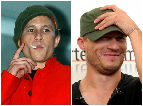 (Left) Heath Ledger at the premiere of 'A Knights Tale' in London's on August 23, 2001. (Right) Heath Ledger clicked in Venice on September 2, 2005. Heath Ledger