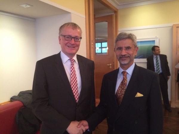 Foreign Secretary Dr. S Jaishankar meets German State Secretary Dr. Markus Ederer in Berlin on Nov 30, 2016. india, germany diplomacy