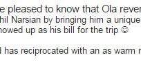 Ola's reply to Sushil Narsian's bill