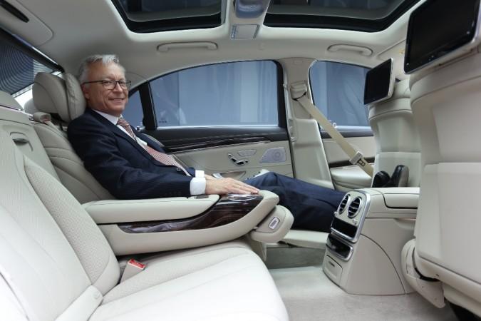 Roland Folger, Managing Director & CEO, Mercedes-Benz India, inside the S-Class Connoisseur's edition. Mercedes-Benz S-Class Connoisseur's edition