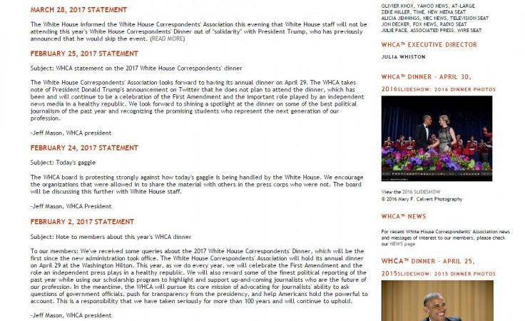 Screenshot of WHCA statement Screenshot of WHCA statement