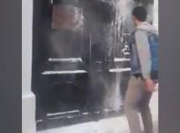 Exiled activists pelt Syrian diplomatic outposts in Paris with eggs and flour over chemical attack